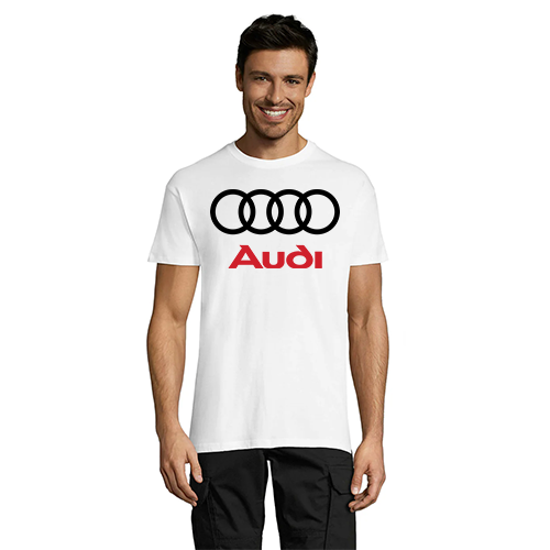 Audi Black and Red pánske tričko biele 3XS