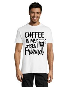 Coffee is my best friend pánske tričko biele 2XS