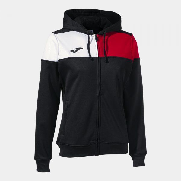 CREW V ZIP-UP HOODIE mikina čierna červená biela M