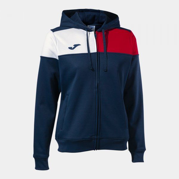 CREW V ZIP-UP HOODIE mikina navy červená biela XS