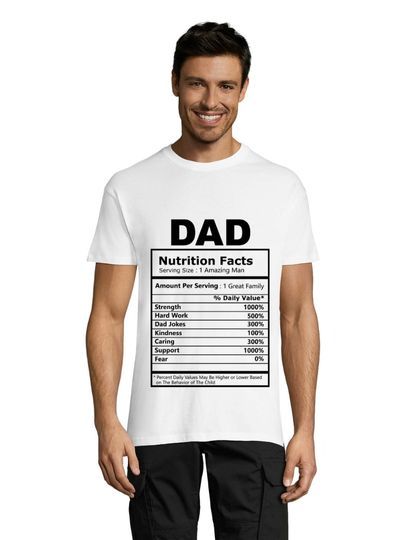 Dad's Nutrition Facts pánske tričko biele L