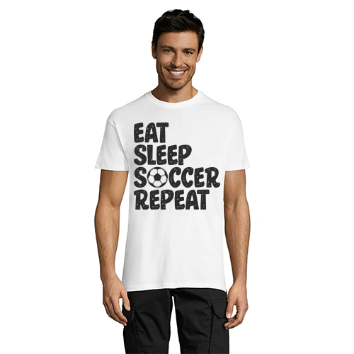 Eat Sleep Soccer Repeat pánske tričko čierne XS