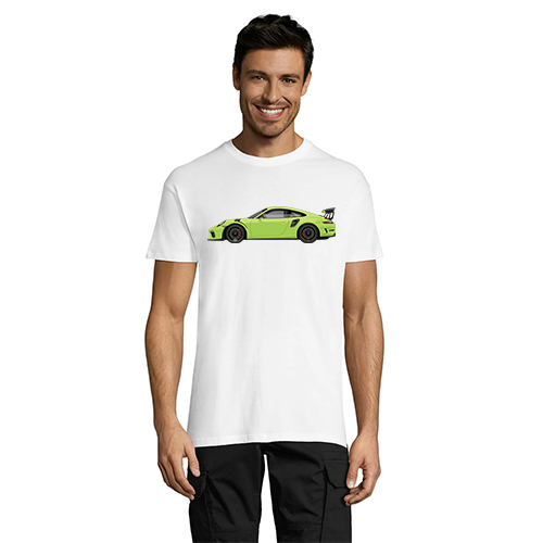 Green Porsche pánske tričko biele 3XL