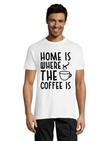 Home is where the coffee is pánske tričko biele L