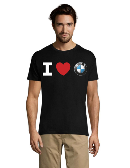 I LOVE BMW pánske tričko čierne 4XL