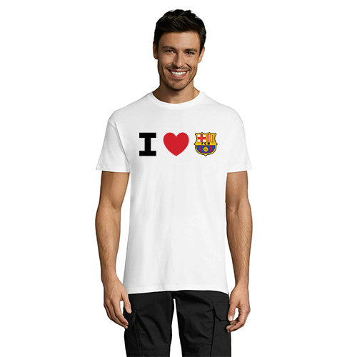 I Love FC Barcelona pánske tričko biele 2XL