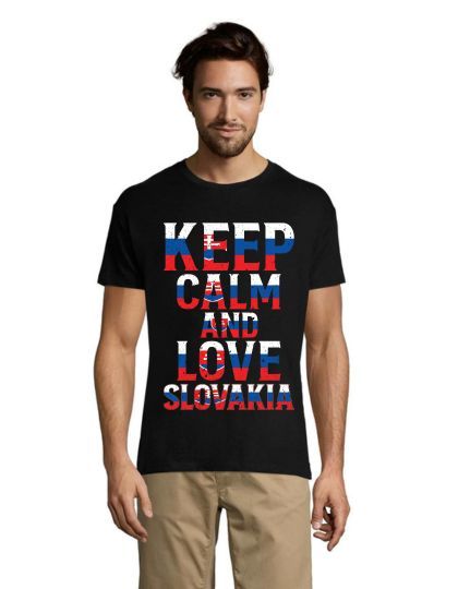 Keep calm and love Slovakia pánske tričko biele 3XL