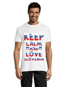 "Keep calm and love Slovenia" men's shirt white L