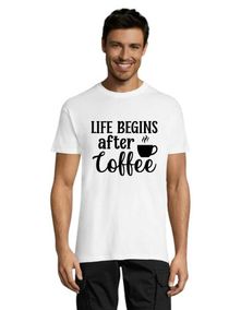 Life begins after Coffee pánske tričko biele 4XS