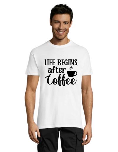 Life begins after Coffee pánske tričko biele 5XL