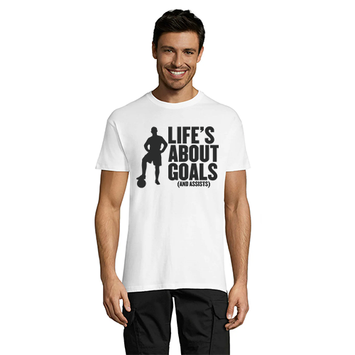 Life's About Goals pánske tričko biele 4XS