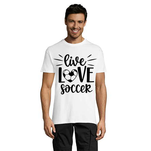 Live Love Soccer pánske tričko biele 4XL