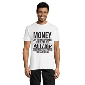 Money Can't Buy Happiness pánske tričko biele 4XL