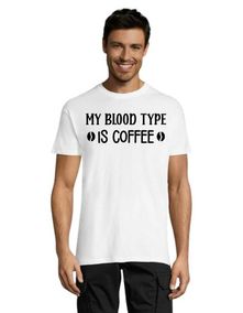 My blood type is coffee pánske tričko biele 3XL