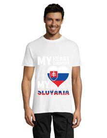 "My hearth, my Slovakia" men's shirt white L