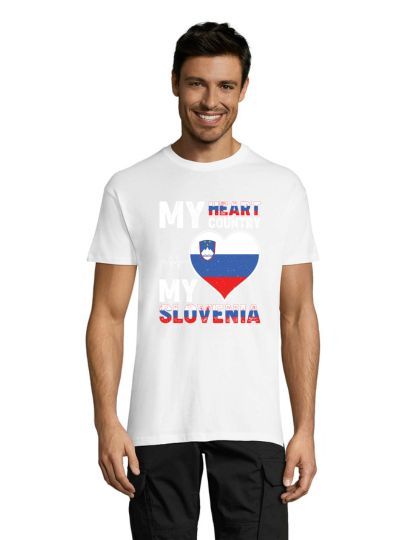 My hearth, my Slovenia men's shirt white 2XS