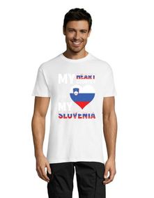 My hearth, my Slovenia pánske tričko biele XL