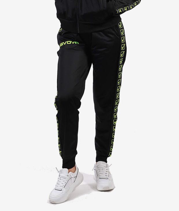 PANTALONE TRICOT BAND tepláky čierna/fluo žltá 3XL