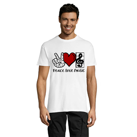 Peace Love Music pánske tričko biele XL