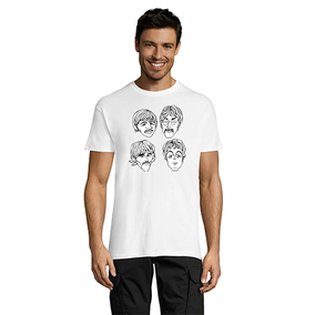 The Beatles Faces pánske tričko biele L