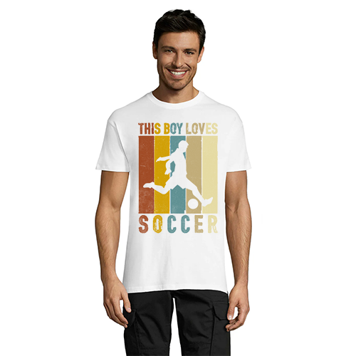 This Boy Loves Soccer pánske tričko biele 4XL