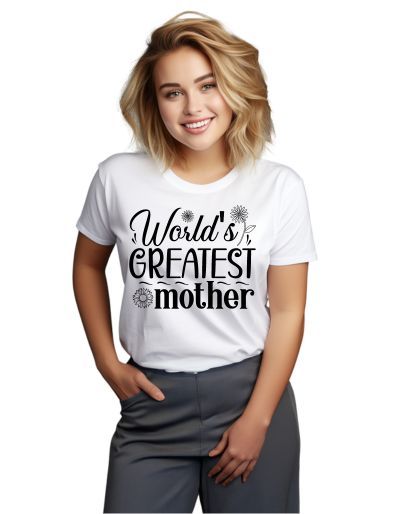 Wo World's greatest mother pánske tričko biele 4XL