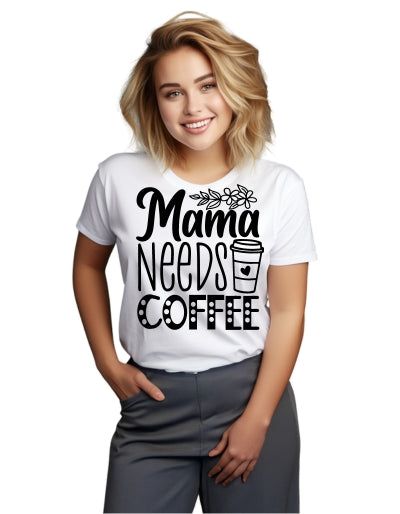 WoMama needs coffee pánske tričko čierne 4XS