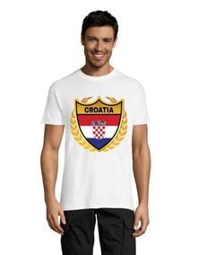 Zlatý erb Croatia pánske tričko biele S